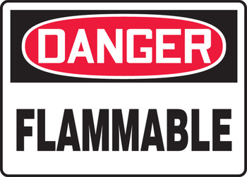 OSHA Danger Safety Sign: Flammable Spanish 14" x 20" Adhesive Vinyl 1/Each - SHMCHL069VS