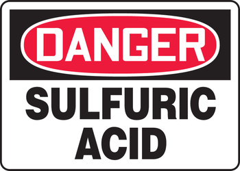 OSHA Danger Safety Sign: Sulfuric Acid Spanish 7" x 10" Adhesive Vinyl 1/Each - SHMCHL077VS