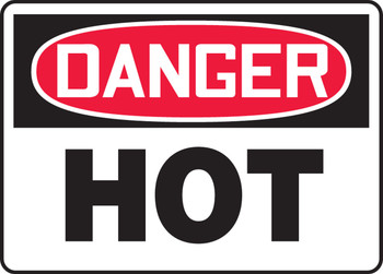 OSHA Danger Safety Sign: Hot Spanish 5" x 7" Plastic 1/Each - SHMCHL122VP