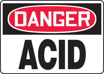 OSHA Danger Safety Sign: Acid Spanish 7" x 10" Plastic 1/Each - SHMCHL189VP