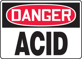 OSHA Danger Safety Sign: Acid Spanish 10" x 14" Accu-Shield 1/Each - SHMCHL190XP