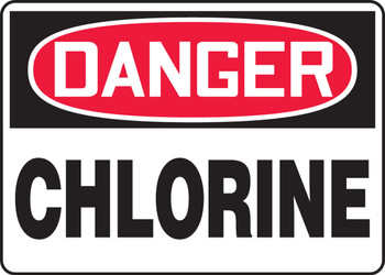 OSHA Danger Safety Sign: Chlorine Spanish 14" x 20" Adhesive Vinyl 1/Each - SHMCHL210VS