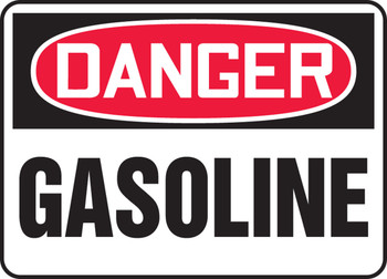 OSHA Danger Safety Sign: Gasoline Spanish 14" x 20" Adhesive Dura-Vinyl 1/Each - SHMCHL212XV