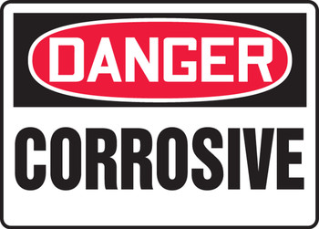 OSHA Danger Safety Sign: Corrosive Spanish 7" x 10" Plastic 1/Each - SHMCHL221VP