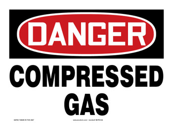OSHA Danger Safety Sign: Compressed Gas Spanish 7" x 10" Plastic 1/Each - SHMCPG101VP