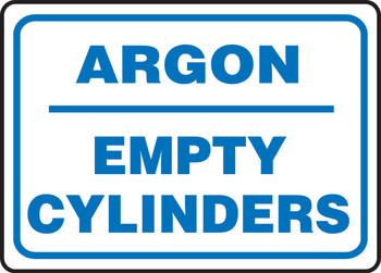 Safety Sign: Argon - Empty Cylinders Spanish 7" x 10" Plastic 1/Each - SHMCPG564VP