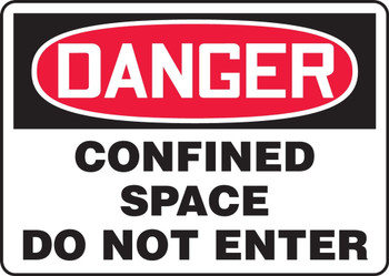 OSHA Danger Safety Sign: Confined Space - Do Not Enter Spanish 7" x 10" Adhesive Dura-Vinyl 1/Each - SHMCSP006XV