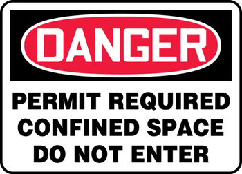 OSHA Danger Safety Sign: Permit Required - Confined Space - Do Not Enter Spanish 7" x 10" Plastic 1/Each - SHMCSP007VP
