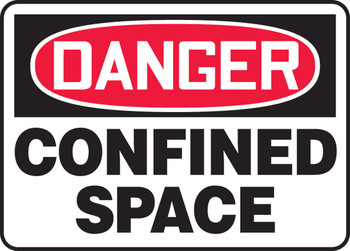 OSHA Danger Safety Sign: Confined Space Spanish 7" x 10" Adhesive Vinyl 1/Each - SHMCSP116VS
