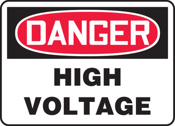OSHA Danger Safety Sign: High Voltage Spanish 7" x 10" Accu-Shield 1/Each - SHMELC113XP