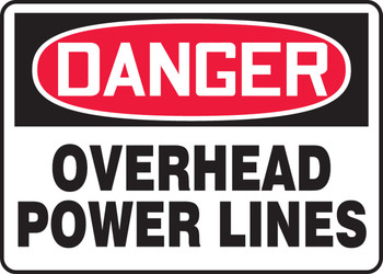 OSHA Danger Safety Sign: Overhead Power Lines Spanish 7" x 10" Aluminum 1/Each - SHMELC146VA