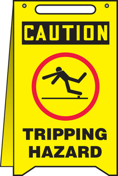 OSHA Caution Fold-Ups Safety Sign: Tripping Hazard Spanish 20" X 12" 1/Each - SHMF118