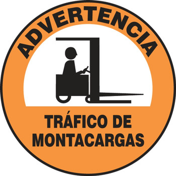 Slip-Gard Floor Sign: Warning - Forklift Traffic (Graphic) Spanish Slip-Gard 1/Each - SHMFS2817