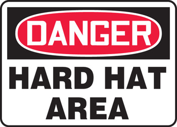 OSHA Danger Safety Sign: Hard Hat Area Spanish 14" x 20" Adhesive Vinyl 1/Each - SHMPPA006VS