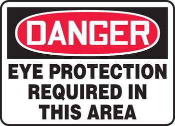 OSHA Danger Safety Sign: Eye Protection Required In This Area Spanish 14" x 20" Adhesive Dura-Vinyl 1/Each - SHMPPA007XV