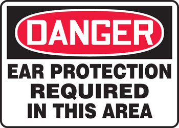 OSHA Danger Safety Sign: Ear Protection Required In This Area Spanish 10" x 14" Dura-Fiberglass 1/Each - SHMPPE108XF