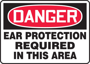OSHA Danger Safety Sign: Ear Protection Required In This Area Spanish 10" x 14" Aluma-Lite 1/Each - SHMPPE108XL