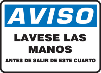 Spanish Bilingual Safety Sign Spanish 7" x 10" Plastic 1/Each - SHMRST816VP