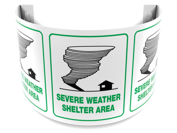 180D Projection Sign: Severe Weather Shelter Area Spanish Panel Size: 6" 1/Each - SHPSJ133