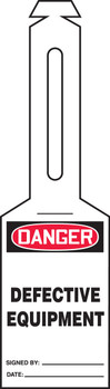Loop 'n Strap OSHA Danger Safety Tag: Defective Equipment 3 1/2" x 5" / - TAL302