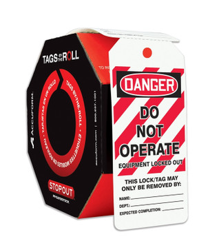 OSHA Danger Safety Tags: Tags By-The-Roll- Do Not Operate PF-Cardstock - TAR402