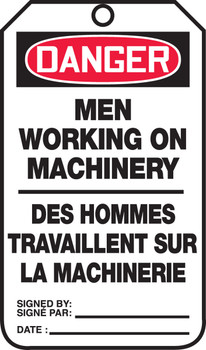 Danger Men Working On Machinery 5 7/8" x 3 1/8" - TCF133CTM