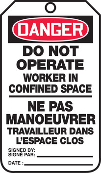 Danger Do Not Operate Worker In Confined Space - TCF144CTP