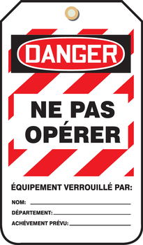 Danger Ne Pas Operer Equipement Verrouille Par: - TCF225LTP