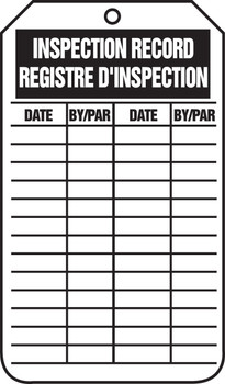 Inspection Record / Registre D'Inspection 5 7/8" x 3 1/8" - TCF463CTM