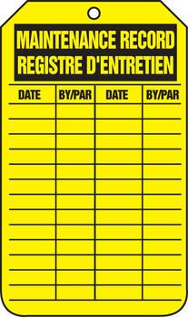 Maintenance Record / Registre D'Entretien - TCF467PTM