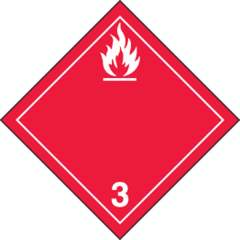 TDG Hazard Class 3 Shipping Label: Flammable 100mm x 100mm (4" x 4") Adhesive Poly 250/Roll - TCL324EV2
