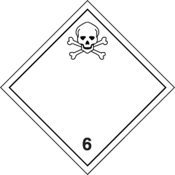 TDG Shipping Labels: Hazard Class 6: Toxic 100mm x 100mm (4" x 4") Adhesive Poly 250/Roll - TCL635EV2