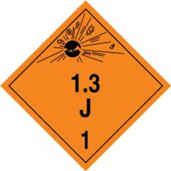 TDG Placard  Class 1 273mm x 273mm (10 3/4" x 10 3/4") Plastic 25/Pack - TCP136VP25