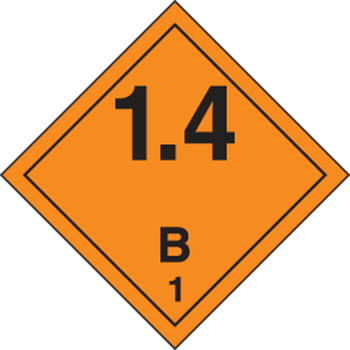 TDG Placard  Class 1 273mm x 273mm (10 3/4" x 10 3/4") Plastic 50/Pack - TCP142VP50