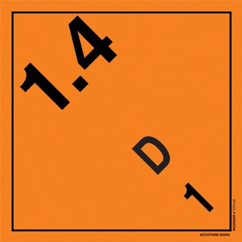 TDG Placard  Class 1 273mm x 273mm (10 3/4" x 10 3/4") Adhesive Vinyl 50/Pack - TCP144VS50