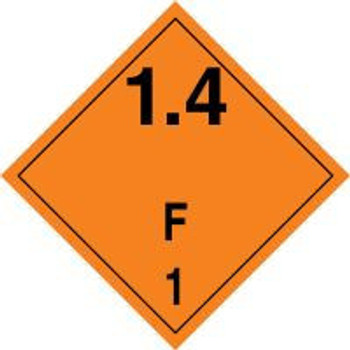 TDG Placard  Class 1 273mm x 273mm (10 3/4" x 10 3/4") PF-Cardstock 10/Pack - TCP146CT10