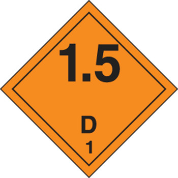 TDG Placard  Class 1 273mm x 273mm (10 3/4" x 10 3/4") Adhesive Vinyl 50/Pack - TCP154VS50