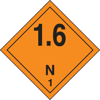 TDG Placard  Class 1 273mm x 273mm (10 3/4" x 10 3/4") Plastic 1/Each - TCP157VP1