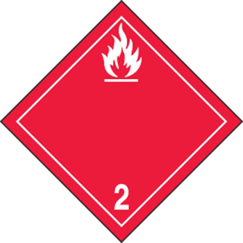 TDG Placard  Class 2 273mm x 273mm (10 3/4" x 10 3/4") PF-Cardstock 50/Pack - TCP202CT50