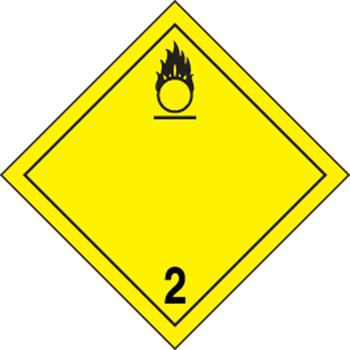 TDG Placard  Class 2 273mm x 273mm (10 3/4" x 10 3/4") Adhesive Vinyl 1/Each - TCP208VS1