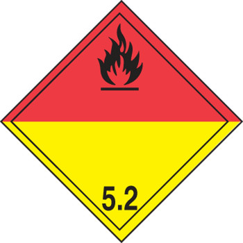 TDG Placard  Class 5 273mm x 273mm (10 3/4" x 10 3/4") Magnetic Vinyl 1/Each - TCP533MG1