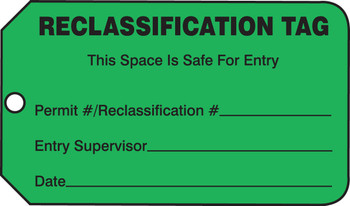 Safety Tag: Reclassification Tag - Atmospheric Levels RP-Plastic 25/Pack - TCS313PTP