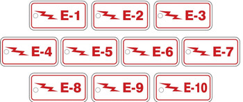 Energy Source Standard Tags: E-_ (Electric) Series Package Adhesive Dura-Vinyl 10/Pack - TDF320XVR