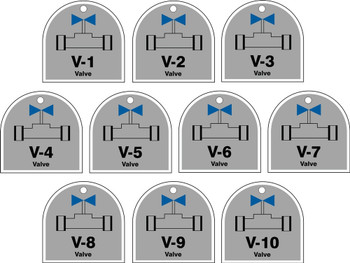 Energy Source Identification ShapeID Tag Series: Valve Plastic 10/Pack - TDJ220VPR