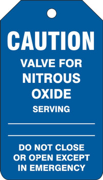 Medical Gas Tag: Valve For Nitrous Oxide RP-Plastic 5/Pack - TDM640PTM