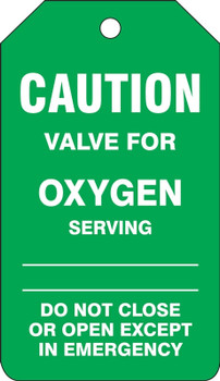 Caution Safety Tag: Valve For Oxygen PF-Cardstock 5/Pack - TDM660CTM