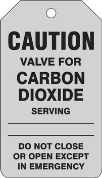 Caution Safety Tag: Valve For Carbon Dioxide PF-Cardstock 25/Pack - TDM670CTP