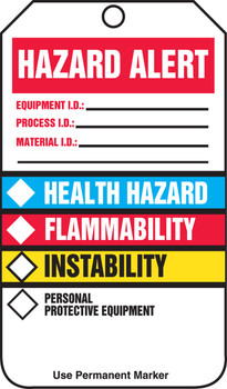 Safety Tag: Hazard Alert Self-Laminating RP-Plastic 5/Pack - THS625LPM