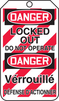 Danger Locked Out Do Not Operate (Lock Out Tag) (English/French) - TMF210CTP