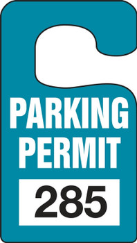 Vertical Hanging Tag: Parking Permit (With Unique Number) Black Series: 600-699 4 7/8" x 2 3/4" 100/Pack - TNT248BKG